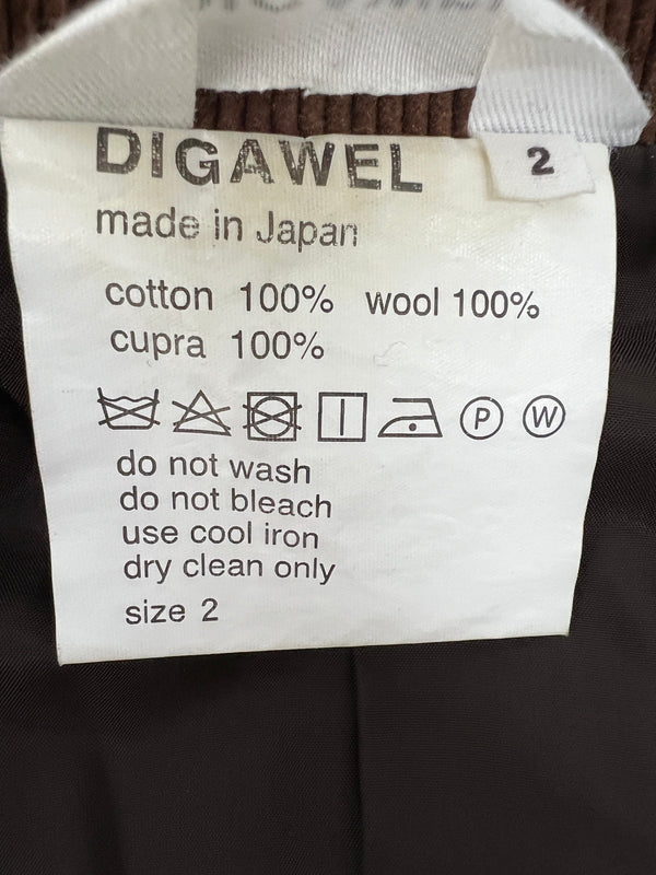 【中古品】【メンズ】 DIGAWEL ディガウェル NO COLLAR JACKET (1)(CORDUROY) DWROB023 ノーカラージャケット ライトアウター 140-260815-kk-05-hon サイズ：2 カラー：ブラウン 万代Net店