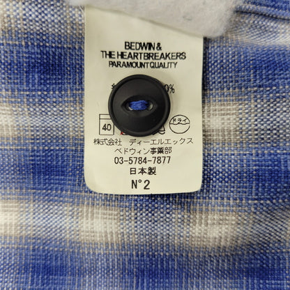 【中古品】【メンズ】 BEDWIN&THE HEARTBREAKERS ベドウィンアンドザハートブレイカーズ OMBRE CHECK LS SHIRT オンブレ チェック ロングスリーブ シャツ トップス 長袖 142-260710-cs-15-izu サイズ：不明 カラー：ブルー 万代Net店