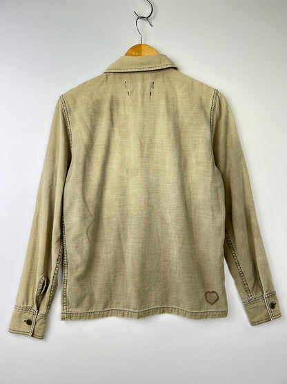 【現状渡し品】【メンズ】 REMI RELIEF レミレリーフ L/S STUDS MILITARY SHIRT ロングスリーブ スタッズ ミリタリーシャツ 長袖 トップス 140-260803-kk-24-hon サイズ：S カラー：カーキ 万代Net店