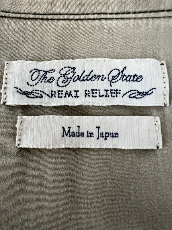 【現状渡し品】【メンズ】 REMI RELIEF レミレリーフ L/S STUDS MILITARY SHIRT ロングスリーブ スタッズ ミリタリーシャツ 長袖 トップス 140-260803-kk-24-hon サイズ：S カラー：カーキ 万代Net店