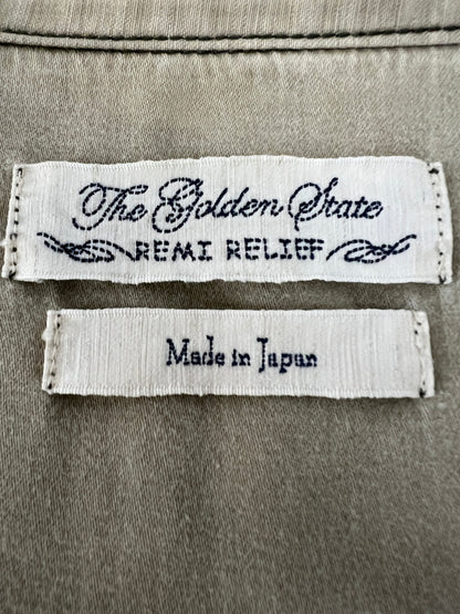 【現状渡し品】【メンズ】 REMI RELIEF レミレリーフ L/S STUDS MILITARY SHIRT ロングスリーブ スタッズ ミリタリーシャツ 長袖 トップス 140-260803-kk-24-hon サイズ：S カラー：カーキ 万代Net店