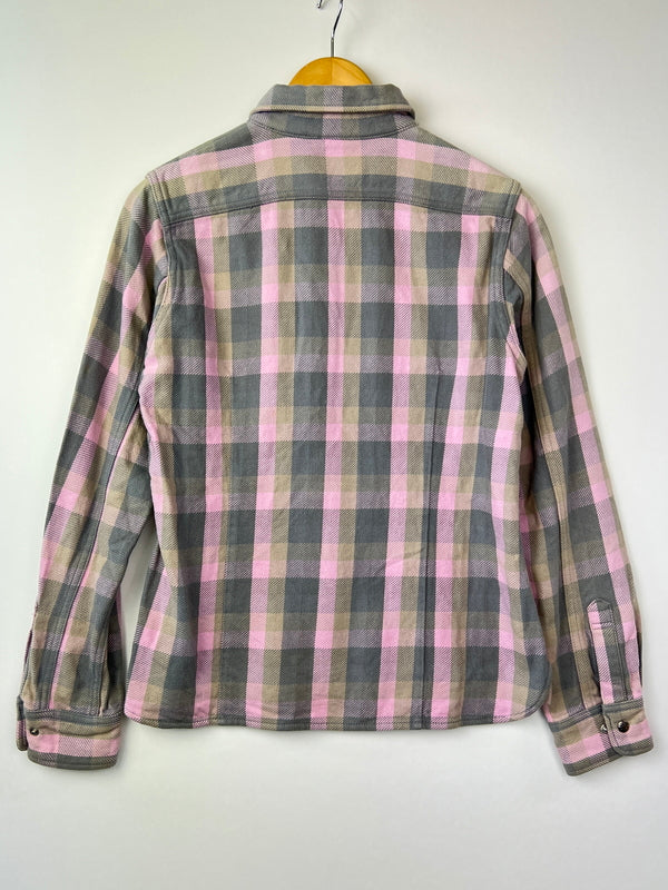 【中古品】【レディース】 A BATHING APE アベイシングエイプ L/S HEAVY FLANNEL CHECK SHIRT ロングスリーブ ヘビーフランネルチェックシャツ 長袖 トップス 142-260803-kk-22-hon サイズ：S カラー：ピンク/カーキ 万代Net店