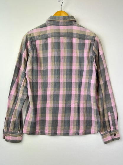 【中古品】【レディース】 A BATHING APE アベイシングエイプ L/S HEAVY FLANNEL CHECK SHIRT ロングスリーブ ヘビーフランネルチェックシャツ 長袖 トップス 142-260803-kk-22-hon サイズ：S カラー：ピンク/カーキ 万代Net店