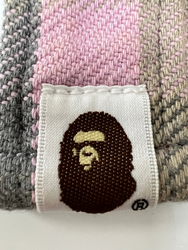 【中古品】【レディース】 A BATHING APE アベイシングエイプ L/S HEAVY FLANNEL CHECK SHIRT ロングスリーブ ヘビーフランネルチェックシャツ 長袖 トップス 142-260803-kk-22-hon サイズ：S カラー：ピンク/カーキ 万代Net店