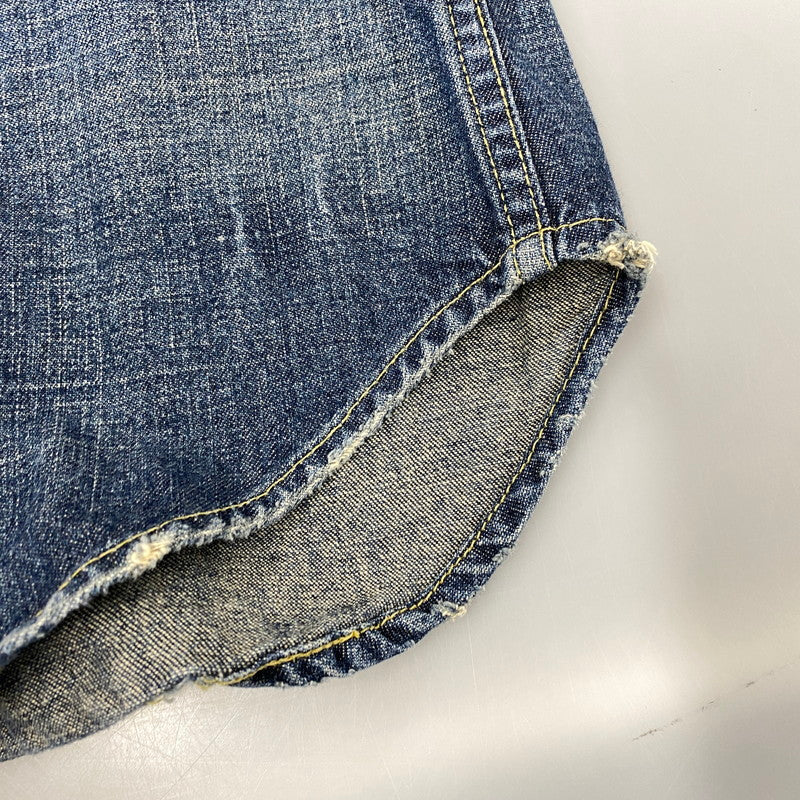 【中古品】【メンズ】 Levi's リーバイス REDLOOP DENIM WESTERN S/S SHIRT 62599-50 レッドループ デニム ウエスタン ショートスリーブ シャツ 半袖 146-260718-as-01-izu サイズ：M カラー：インディゴ 万代Net店
