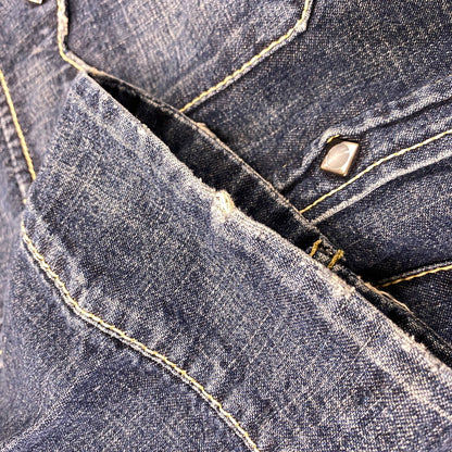 【中古品】【メンズ】 Levi's リーバイス REDLOOP DENIM WESTERN S/S SHIRT 62599-50 レッドループ デニム ウエスタン ショートスリーブ シャツ 半袖 146-260718-as-01-izu サイズ：M カラー：インディゴ 万代Net店