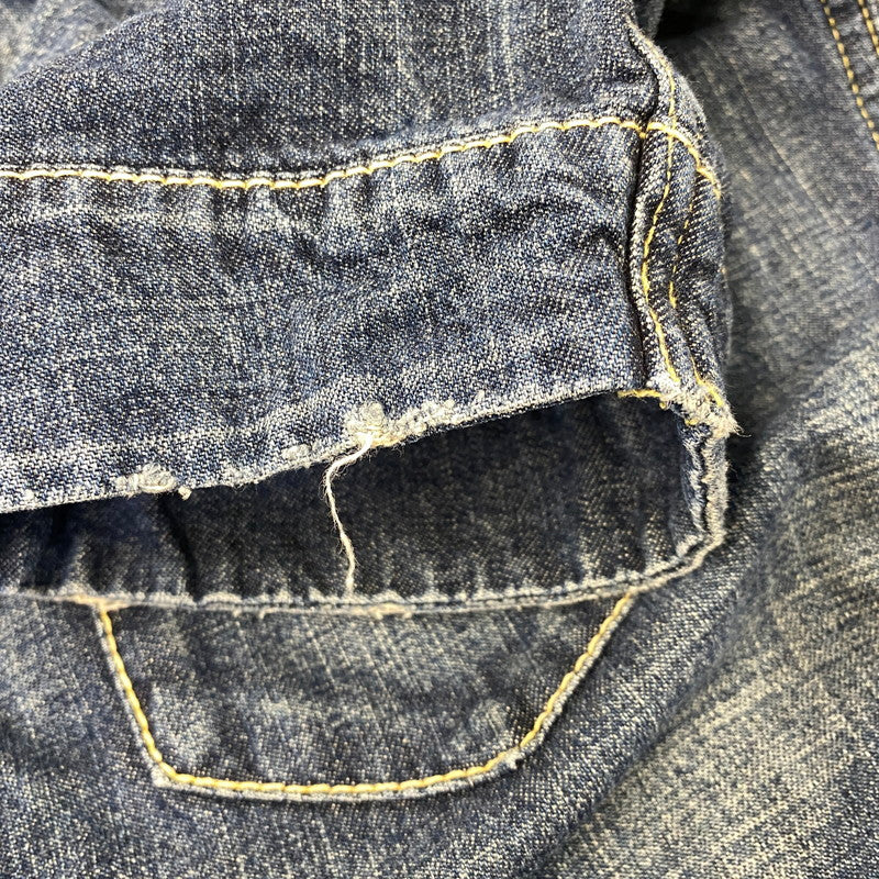 【中古品】【メンズ】 Levi's リーバイス REDLOOP DENIM WESTERN S/S SHIRT 62599-50 レッドループ デニム ウエスタン ショートスリーブ シャツ 半袖 146-260718-as-01-izu サイズ：M カラー：インディゴ 万代Net店