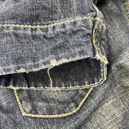 【中古品】【メンズ】 Levi's リーバイス REDLOOP DENIM WESTERN S/S SHIRT 62599-50 レッドループ デニム ウエスタン ショートスリーブ シャツ 半袖 146-260718-as-01-izu サイズ：M カラー：インディゴ 万代Net店