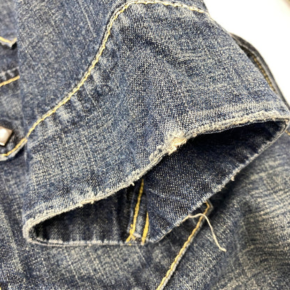 【中古品】【メンズ】 Levi's リーバイス REDLOOP DENIM WESTERN S/S SHIRT 62599-50 レッドループ デニム ウエスタン ショートスリーブ シャツ 半袖 146-260718-as-01-izu サイズ：M カラー：インディゴ 万代Net店