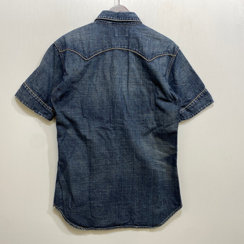 【中古品】【メンズ】 Levi's リーバイス REDLOOP DENIM WESTERN S/S SHIRT 62599-50 レッドループ デニム ウエスタン ショートスリーブ シャツ 半袖 146-260718-as-01-izu サイズ：M カラー：インディゴ 万代Net店