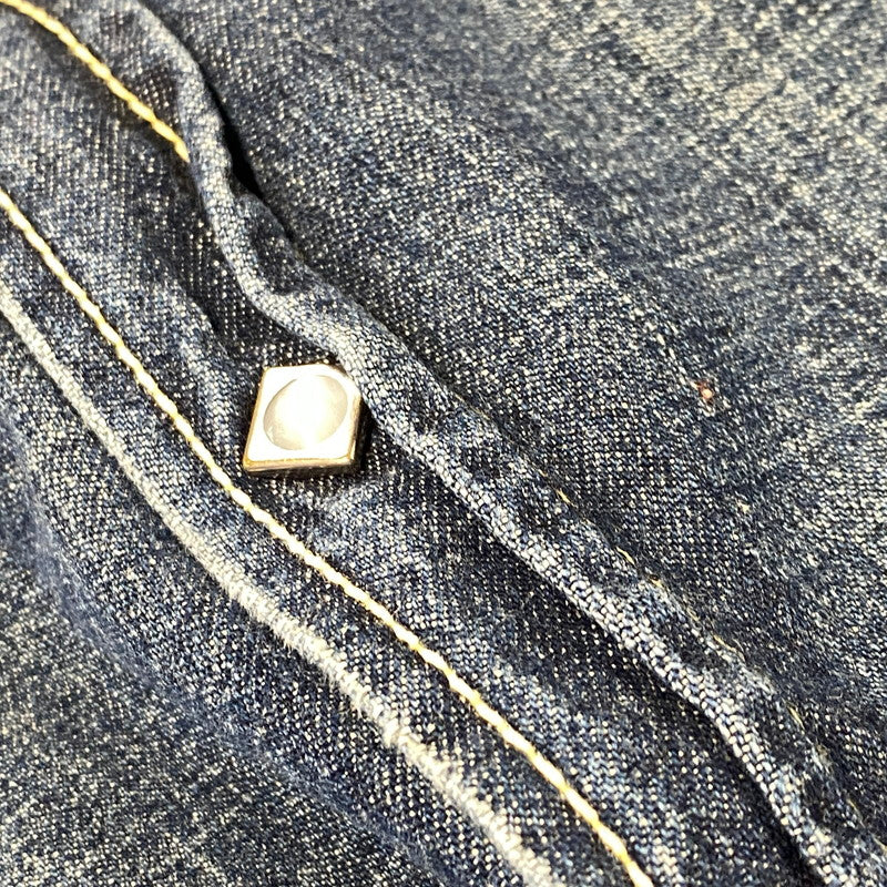 【中古品】【メンズ】 Levi's リーバイス REDLOOP DENIM WESTERN S/S SHIRT 62599-50 レッドループ デニム ウエスタン ショートスリーブ シャツ 半袖 146-260718-as-01-izu サイズ：M カラー：インディゴ 万代Net店