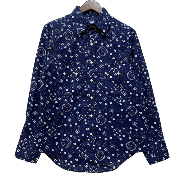 【中古品】【メンズ】 ROCK MOUNT ロックマウント 推定70S-80S USA製 L S WESTERN SHIRT ロングスリーブ ウエスタン シャツ トップス 長袖 145-260712-ya-19-izu サイズ：14.5×32 カラー：ブルー 万代Net店