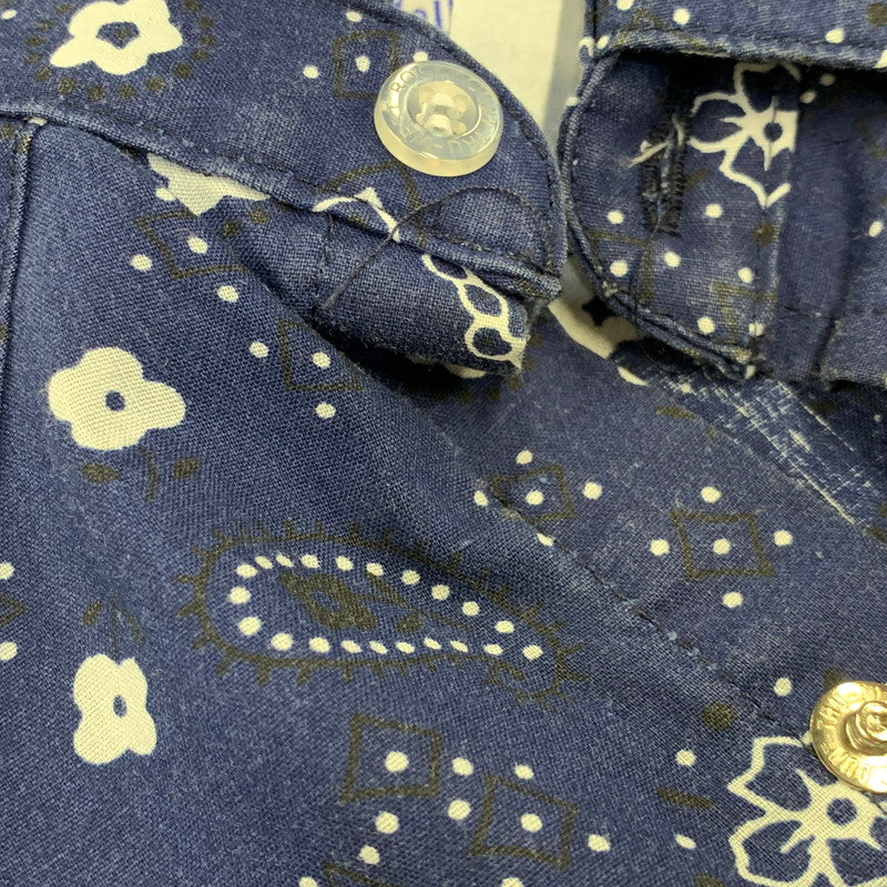 【中古品】【メンズ】 ROCK MOUNT ロックマウント 推定70S-80S USA製 L S WESTERN SHIRT ロングスリーブ ウエスタン シャツ トップス 長袖 145-260712-ya-19-izu サイズ：14.5×32 カラー：ブルー 万代Net店