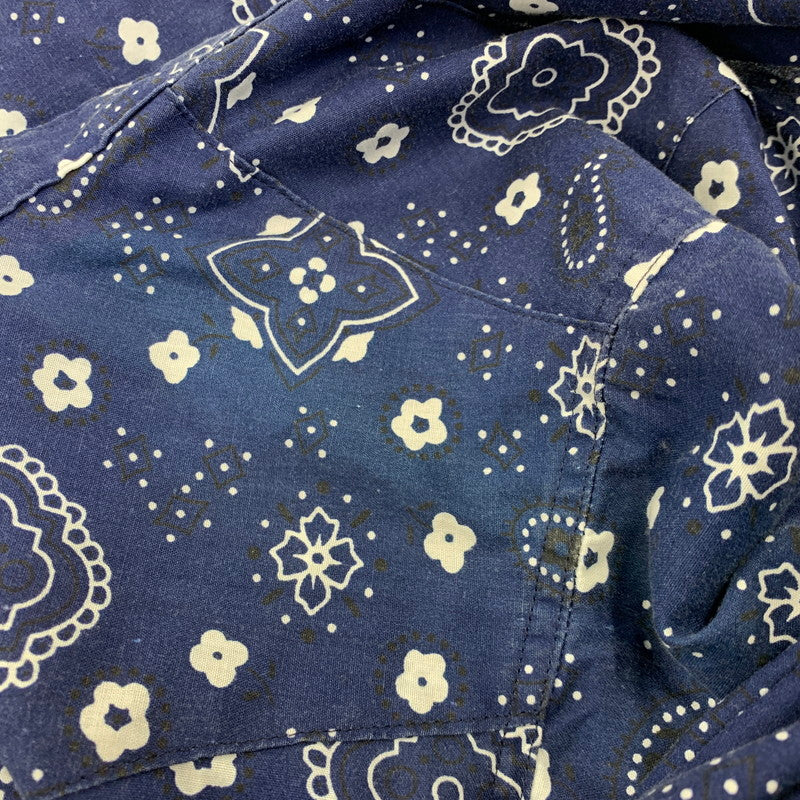 【中古品】【メンズ】 ROCK MOUNT ロックマウント 推定70S-80S USA製 L S WESTERN SHIRT ロングスリーブ ウエスタン シャツ トップス 長袖 145-260712-ya-19-izu サイズ：14.5×32 カラー：ブルー 万代Net店