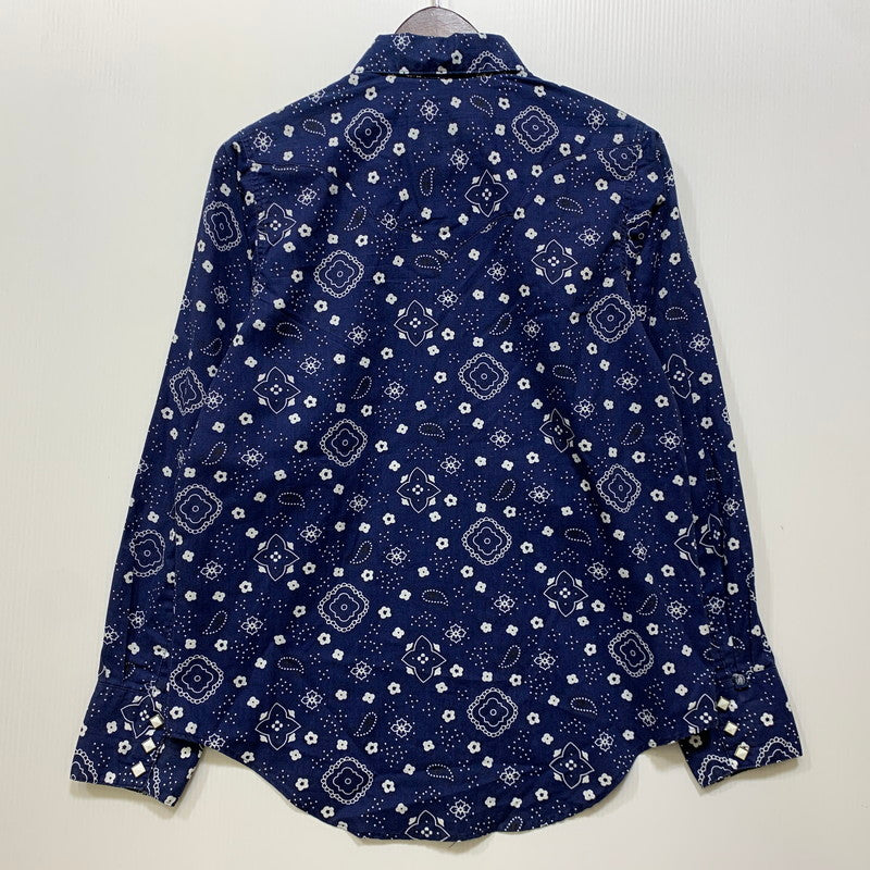 【中古品】【メンズ】 ROCK MOUNT ロックマウント 推定70S-80S USA製 L S WESTERN SHIRT ロングスリーブ ウエスタン シャツ トップス 長袖 145-260712-ya-19-izu サイズ：14.5×32 カラー：ブルー 万代Net店