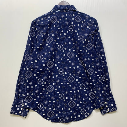 【中古品】【メンズ】 ROCK MOUNT ロックマウント 推定70S-80S USA製 L S WESTERN SHIRT ロングスリーブ ウエスタン シャツ トップス 長袖 145-260712-ya-19-izu サイズ：14.5×32 カラー：ブルー 万代Net店