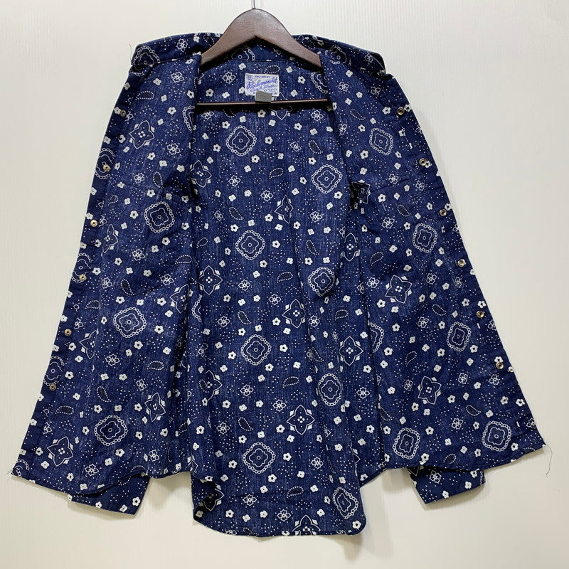 【中古品】【メンズ】 ROCK MOUNT ロックマウント 推定70S-80S USA製 L S WESTERN SHIRT ロングスリーブ ウエスタン シャツ トップス 長袖 145-260712-ya-19-izu サイズ：14.5×32 カラー：ブルー 万代Net店