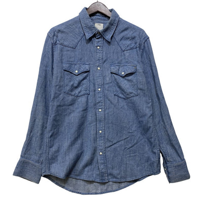 【中古品】【メンズ】 VISVIM ビズビム COTTON WESTERN L/S SHIRT VS0001928 コットン ウエスタン ロングスリーブ シャツ 長袖 140-260712-as-02-izu サイズ：2 カラー：ブルー 万代Net店