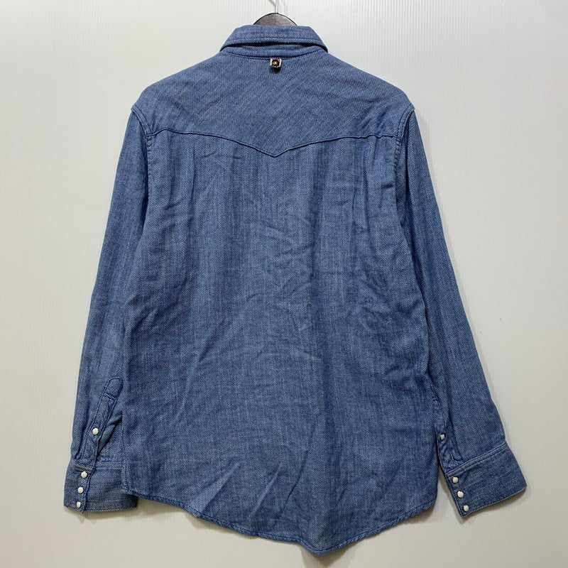 【中古品】【メンズ】 VISVIM ビズビム COTTON WESTERN L/S SHIRT VS0001928 コットン ウエスタン ロングスリーブ シャツ 長袖 140-260712-as-02-izu サイズ：2 カラー：ブルー 万代Net店
