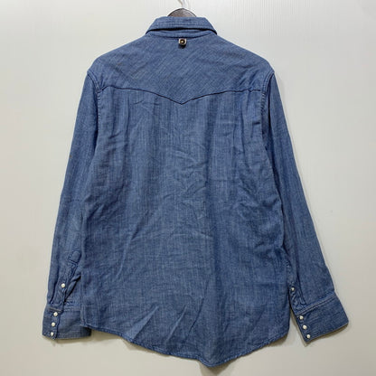【中古品】【メンズ】 VISVIM ビズビム COTTON WESTERN L/S SHIRT VS0001928 コットン ウエスタン ロングスリーブ シャツ 長袖 140-260712-as-02-izu サイズ：2 カラー：ブルー 万代Net店