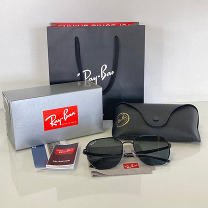 【中古品】【メンズ】 RayｰBan レイバン SUNGLAS RB3724D ダブルブリッジデザイン サングラス アイウェア アクセサリー 203-260804-kk-31-hon サイズ：59ロ18-145 カラー：ブラック 万代Net店
