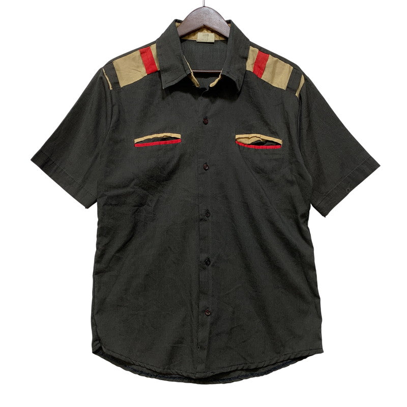 【中古品】【メンズ】 KING LOUIE キングルイ CREATIONタグ USA製 70’S BOWLING SHIRT ボーリング シャツ トップス 半袖 146-260730-cs-20-izu サイズ：L カラー：ブラック系 万代Net店