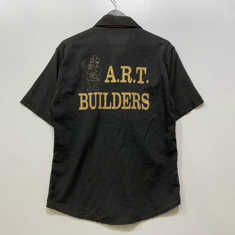 【中古品】【メンズ】 KING LOUIE キングルイ CREATIONタグ USA製 70’S BOWLING SHIRT ボーリング シャツ トップス 半袖 146-260730-cs-20-izu サイズ：L カラー：ブラック系 万代Net店