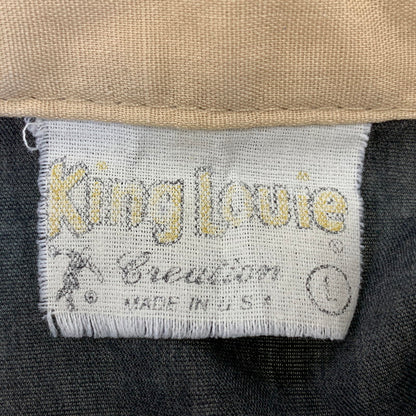【中古品】【メンズ】 KING LOUIE キングルイ CREATIONタグ USA製 70’S BOWLING SHIRT ボーリング シャツ トップス 半袖 146-260730-cs-20-izu サイズ：L カラー：ブラック系 万代Net店