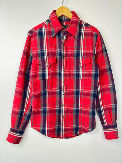 【中古品】【メンズ】 TMT ティーエムティー L/S HEAVY FLANNEL CHECK SHIRT ロングスリーブ ヘビーフランネルチェックシャツ 長袖 トップス 140-260803-kk-27-hon カラー：レッド 万代Net店