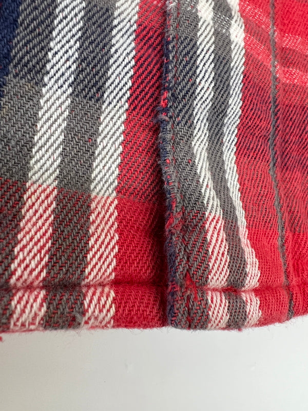 【中古品】【メンズ】 TMT ティーエムティー L/S HEAVY FLANNEL CHECK SHIRT ロングスリーブ ヘビーフランネルチェックシャツ 長袖 トップス 140-260803-kk-27-hon カラー：レッド 万代Net店