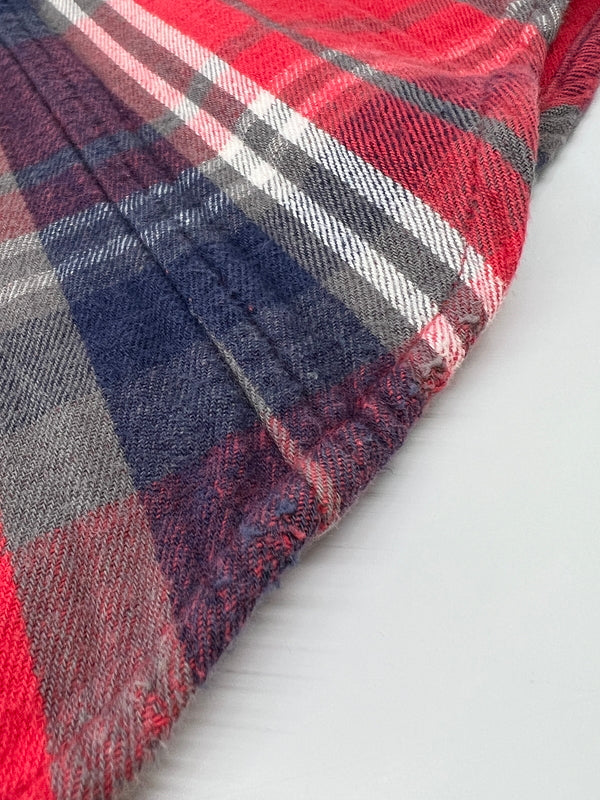 【中古品】【メンズ】 TMT ティーエムティー L/S HEAVY FLANNEL CHECK SHIRT ロングスリーブ ヘビーフランネルチェックシャツ 長袖 トップス 140-260803-kk-27-hon カラー：レッド 万代Net店