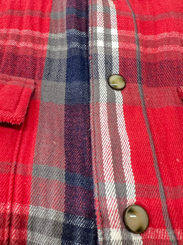 【中古品】【メンズ】 TMT ティーエムティー L/S HEAVY FLANNEL CHECK SHIRT ロングスリーブ ヘビーフランネルチェックシャツ 長袖 トップス 140-260803-kk-27-hon カラー：レッド 万代Net店