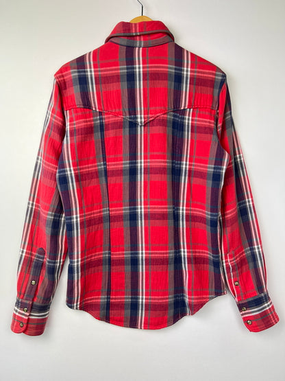 【中古品】【メンズ】 TMT ティーエムティー L/S HEAVY FLANNEL CHECK SHIRT ロングスリーブ ヘビーフランネルチェックシャツ 長袖 トップス 140-260803-kk-27-hon カラー：レッド 万代Net店