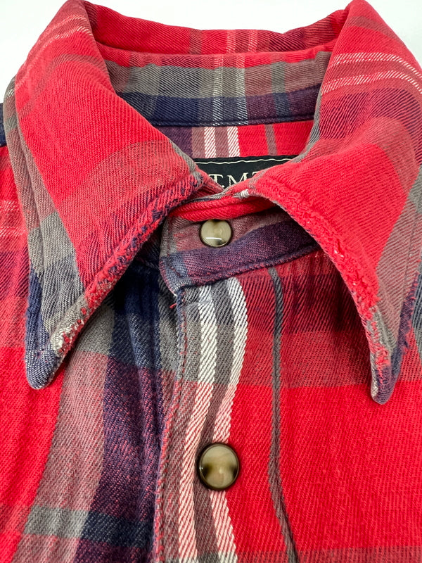 【中古品】【メンズ】 TMT ティーエムティー L/S HEAVY FLANNEL CHECK SHIRT ロングスリーブ ヘビーフランネルチェックシャツ 長袖 トップス 140-260803-kk-27-hon カラー：レッド 万代Net店
