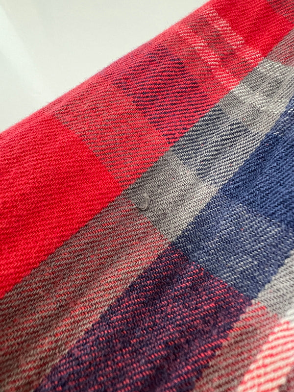 【中古品】【メンズ】 TMT ティーエムティー L/S HEAVY FLANNEL CHECK SHIRT ロングスリーブ ヘビーフランネルチェックシャツ 長袖 トップス 140-260803-kk-27-hon カラー：レッド 万代Net店