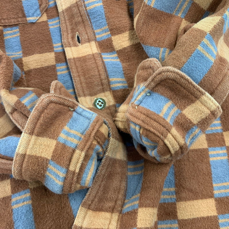 【中古品】【メンズ】 JOHN GLUCKOW ジョングラッコー LOT JG-22 THE HEATER ザ ヒーター HEAVY FLANNEL LS SHIRT ヘビー フランネル ロングスリーブ シャツ トップス 長袖 145-260717-cs-11-izu サイズ：不明 カラー：ブラウン 万代Net店
