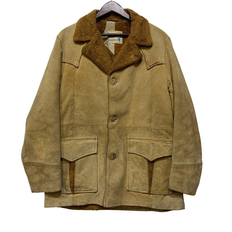 【現状渡し品】【メンズ】 PIONEER WEAR パイオニアウエアー SUEDE LEATHER BOA JACKET スエードレザー ボアジャケット 勲章タグ 146-260822-as-07-izu サイズ：38 カラー：ベージュ 万代Net店