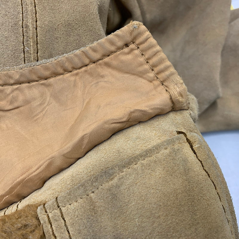 【現状渡し品】【メンズ】 PIONEER WEAR パイオニアウエアー SUEDE LEATHER BOA JACKET スエードレザー ボアジャケット 勲章タグ 146-260822-as-07-izu サイズ：38 カラー：ベージュ 万代Net店