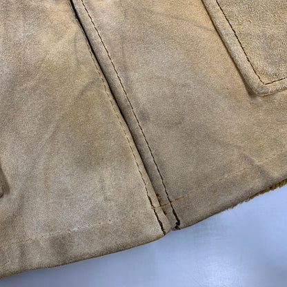 【現状渡し品】【メンズ】 PIONEER WEAR パイオニアウエアー SUEDE LEATHER BOA JACKET スエードレザー ボアジャケット 勲章タグ 146-260822-as-07-izu サイズ：38 カラー：ベージュ 万代Net店