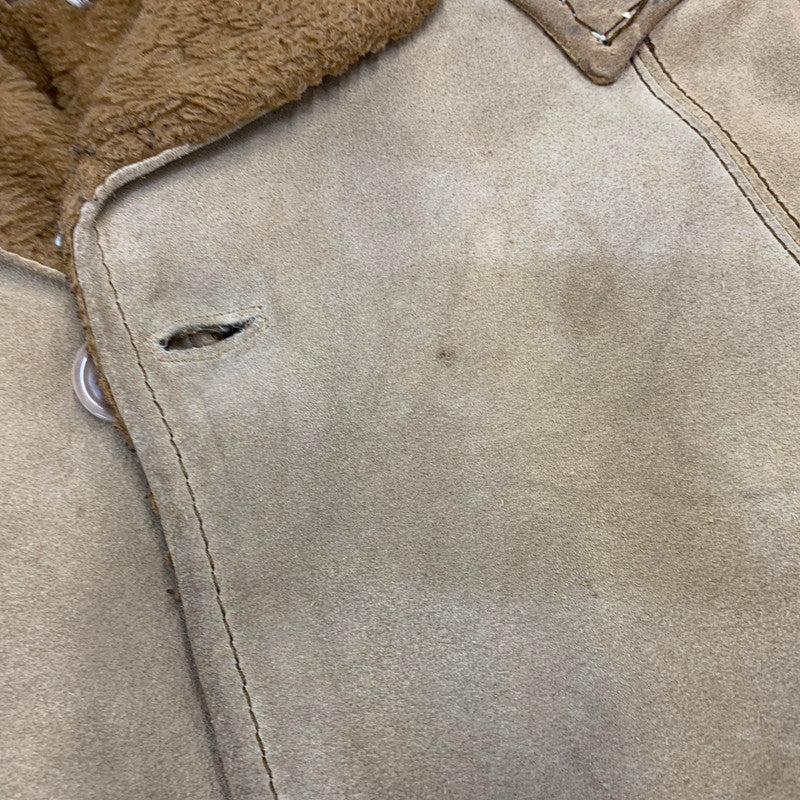【現状渡し品】【メンズ】 PIONEER WEAR パイオニアウエアー SUEDE LEATHER BOA JACKET スエードレザー ボアジャケット 勲章タグ 146-260822-as-07-izu サイズ：38 カラー：ベージュ 万代Net店