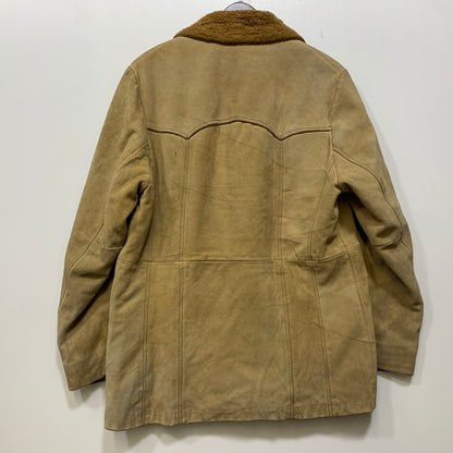 【現状渡し品】【メンズ】 PIONEER WEAR パイオニアウエアー SUEDE LEATHER BOA JACKET スエードレザー ボアジャケット 勲章タグ 146-260822-as-07-izu サイズ：38 カラー：ベージュ 万代Net店