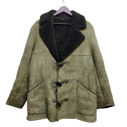 【中古品】【メンズ】 CANTERBURY カンタベリー DOUBLE FACE SHEARLING LEATHER SUEDE MOUTON DUFFEL COAT ダブルフェイス シェアリング レザー スエード マウンテンダッフルコート 146-260718-as-13-izu サイズ：14 カラー：グリーン 万代Net店