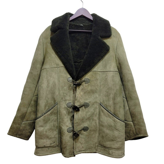 【中古品】【メンズ】 CANTERBURY カンタベリー DOUBLE FACE SHEARLING LEATHER SUEDE MOUTON DUFFEL COAT ダブルフェイス シェアリング レザー スエード マウンテンダッフルコート 146-260718-as-13-izu サイズ：14 カラー：グリーン 万代Net店