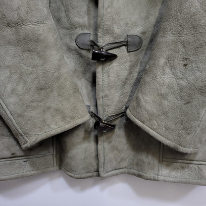 【中古品】【メンズ】 CANTERBURY カンタベリー DOUBLE FACE SHEARLING LEATHER SUEDE MOUTON DUFFEL COAT ダブルフェイス シェアリング レザー スエード マウンテンダッフルコート 146-260718-as-13-izu サイズ：14 カラー：グリーン 万代Net店