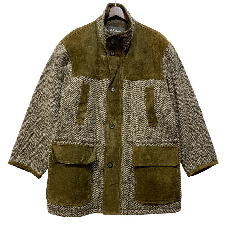 【中古品】【メンズ】 BELL MAXIM ベルマキシム 616 切替 SUEDE WOOL JACKET スウェード ウール ジャケット アウター 146-260905-cs-21-izu サイズ：M カラー：カーキ 万代Net店