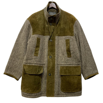 【中古品】【メンズ】 BELL MAXIM ベルマキシム 616 切替 SUEDE WOOL JACKET スウェード ウール ジャケット アウター 146-260905-cs-21-izu サイズ：M カラー：カーキ 万代Net店