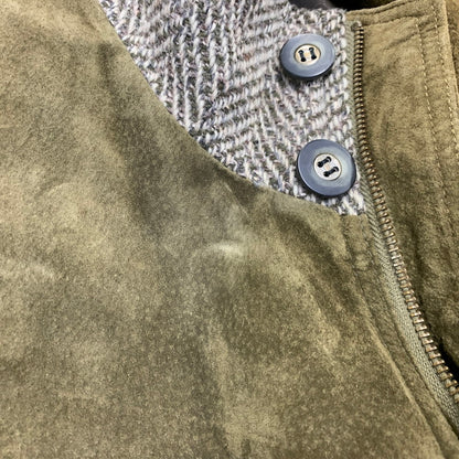 【中古品】【メンズ】 BELL MAXIM ベルマキシム 616 切替 SUEDE WOOL JACKET スウェード ウール ジャケット アウター 146-260905-cs-21-izu サイズ：M カラー：カーキ 万代Net店
