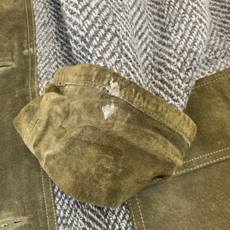 【中古品】【メンズ】 BELL MAXIM ベルマキシム 616 切替 SUEDE WOOL JACKET スウェード ウール ジャケット アウター 146-260905-cs-21-izu サイズ：M カラー：カーキ 万代Net店