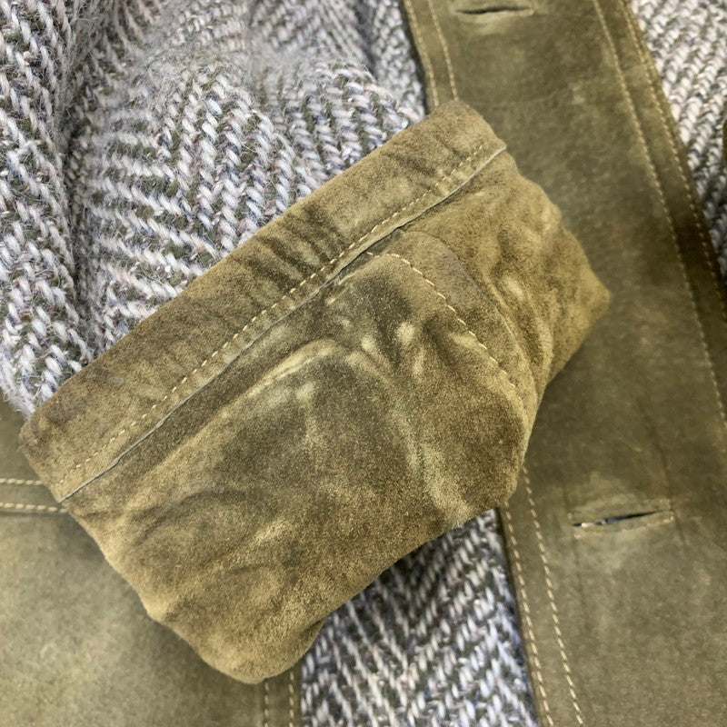 【中古品】【メンズ】 BELL MAXIM ベルマキシム 616 切替 SUEDE WOOL JACKET スウェード ウール ジャケット アウター 146-260905-cs-21-izu サイズ：M カラー：カーキ 万代Net店