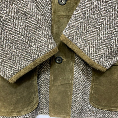 【中古品】【メンズ】 BELL MAXIM ベルマキシム 616 切替 SUEDE WOOL JACKET スウェード ウール ジャケット アウター 146-260905-cs-21-izu サイズ：M カラー：カーキ 万代Net店
